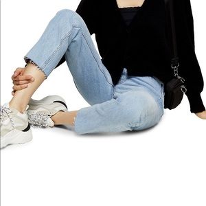 TOPSHOP raw hemmed crop straight jeans